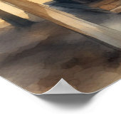 Tropische Tiki Bar bij zonsondergang - Waterverf V Poster (Hoek)