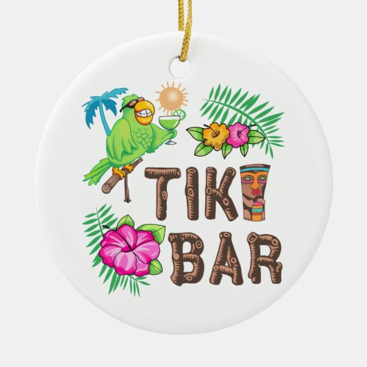 TROPISCHE TIKI BAR KERAMISCH ORNAMENT (Voorkant)