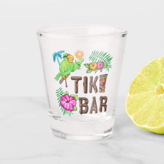 TROPISCHE TIKI BAR SHOT GLAS (Voorkant)