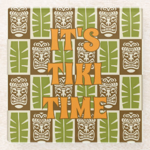 Tropische Tiki Bar Tiki Tijd Glazen Onderzetter