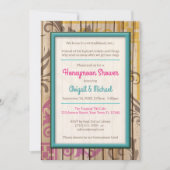 Tropische Tiki Houten Honeymoon Shower Uitnodiging (Voorkant)