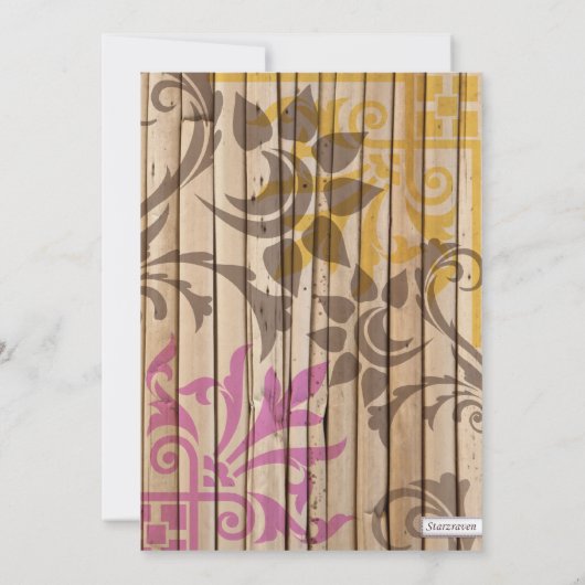 Tropische Tiki Houten Honeymoon Shower Uitnodiging (Achterkant)