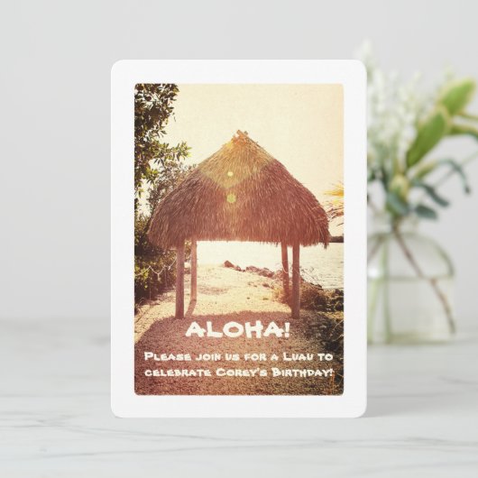 Tropische Tiki Hut Party Kaart (Staand voorkant)