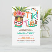 Tropische Tiki Luau Couples Shower Kaart (Staand voorkant)