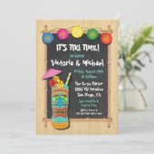 Tropische Tiki Luau Party Uitnodigingen (Staand voorkant)