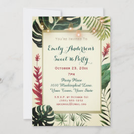 Tropische Tiki met Lights Sweet 16 Verjaardag Kaart