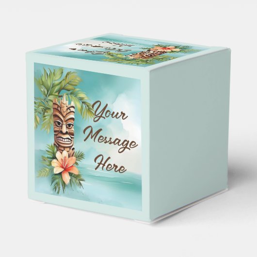 Tropische Tiki Party Bedankdoosjes (Achterkant)