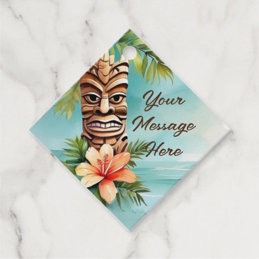 Tropische Tiki Party Bedankjes Labels (Voorkant)