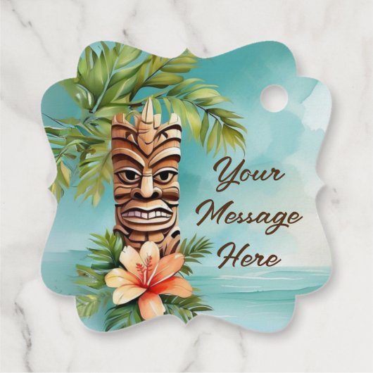 Tropische Tiki Party Bedankjes Labels (Achterkant)