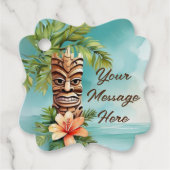 Tropische Tiki Party Bedankjes Labels (Voorkant)