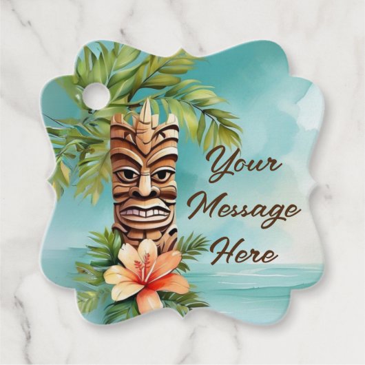 Tropische Tiki Party Bedankjes Labels (Voorkant)