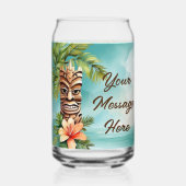 Tropische Tiki Party Blikvorm Glas (Achterkant)