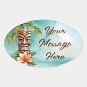 Tropische Tiki Party Ovale Sticker (Voorkant)