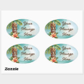 Tropische Tiki Party Ovale Sticker (Vel)
