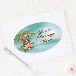 Tropische Tiki Party Ovale Sticker