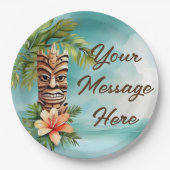Tropische Tiki Party Papieren Bordje (Voorkant)