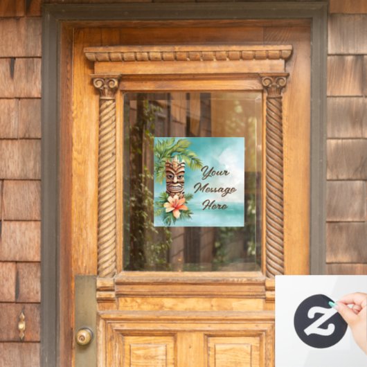 Tropische Tiki Party Raamsticker (Huis Deur)
