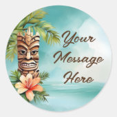 Tropische Tiki Party Ronde Sticker (Voorkant)