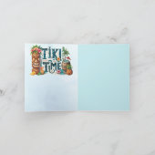 Tropische Tiki Party Wedding Luau Vrijgezellenfees Kaart (Binnen)