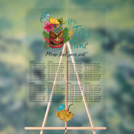 Tropische Tiki Tijd Luau Zomer Strand Bruiloft Acryl Bord