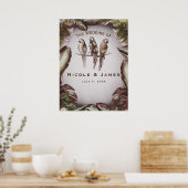  Tropische Tiki Vogelparrots Leaves Banner Poster (Keuken)