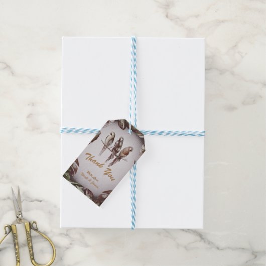 Tropische Tiki Vogelparrots & Leaves Favor Cadeaulabel (Met Touw)