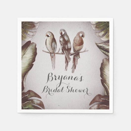  Tropische Tiki Vogelpartij Servet (Voorkant)