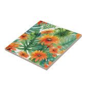 Tropische tithonia levendige Waterverf Tegeltje (Zijkant)