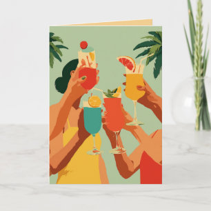 Tropische toast aan de aanstaande bruid kaart