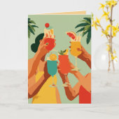 Tropische toast aan de aanstaande bruid kaart (Gele Bloem)