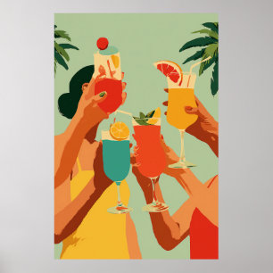 Tropische toast aan de aanstaande bruid poster
