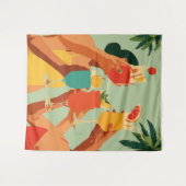 Tropische toast aan de aanstaande bruid wandkleed (Voorkant (horizontaal))