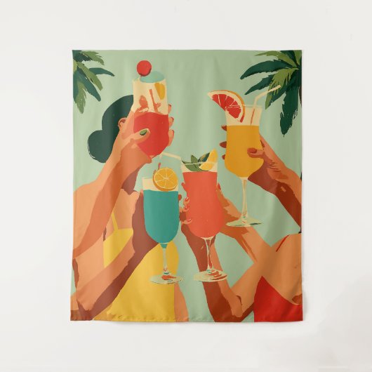 Tropische toast aan de aanstaande bruid wandkleed (Voorkant)