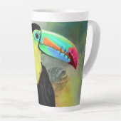 Tropische Toco Toucan Bird Latte Mok (Rechterhoek)