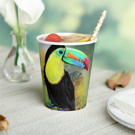 Tropische Toco Toucan Bird Paper Cups Papieren Bekers (Insitu)