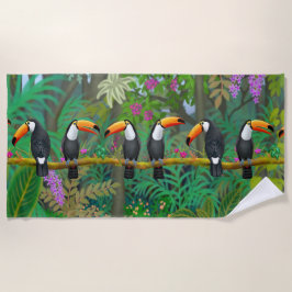 Tropische Toco Toucan Birds Beach Towel Strandlaken