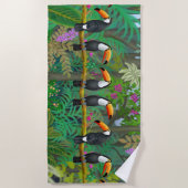 Tropische Toco Toucan Birds Beach Towel Strandlaken (Voorkant)