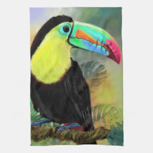 Tropische Toco Toucan keukenhanddoek