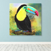 Tropische Toco Toucan Vogeldoek Print (Insitu (Houten vloer))