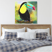 Tropische Toco Toucan Vogeldoek Print (Insitu (Slaapkamer))