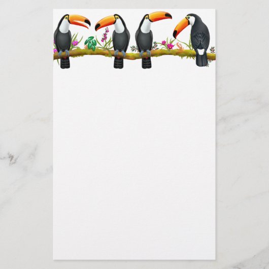 Tropische Toco Toucan vogelposter Briefpapier (Voorkant)