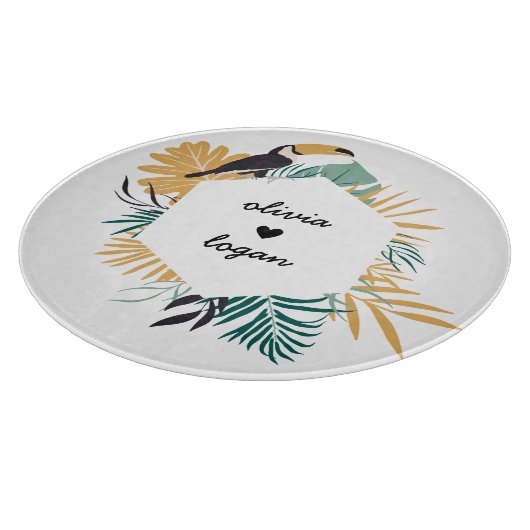 Tropische Toekan Botanisch Paar Snijplank (Hoek)