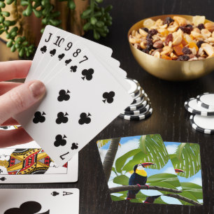 Tropische toekan in een boom pokerkaarten