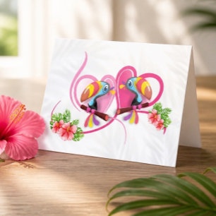 Tropische Toekan Liefde Wenskaart Feestdagen Kaart