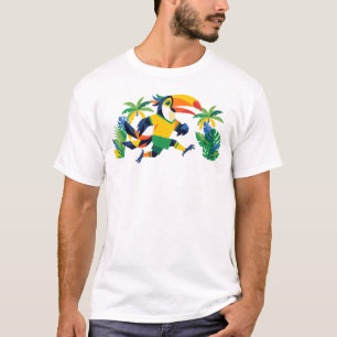Tropische Toekan Voetbal Mascotte Ringert-shirt T-shirt
