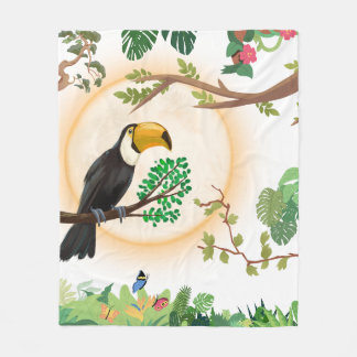 Tropische Toekan Vogel & Jungle Bladeren Esthetisc Fleece Deken