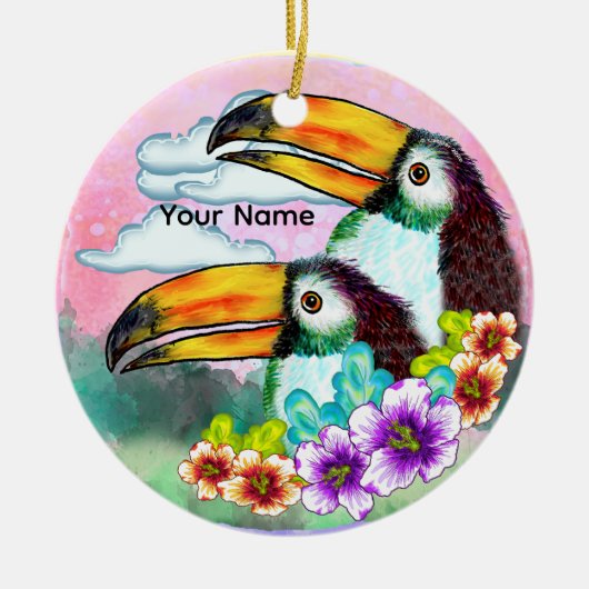Tropische Toekans Keramisch Ornament (Voorkant)
