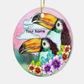 Tropische Toekans Keramisch Ornament (Links)