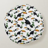 Tropische Toekans - Speelse Jungle Rond Kussen (Achterkant)