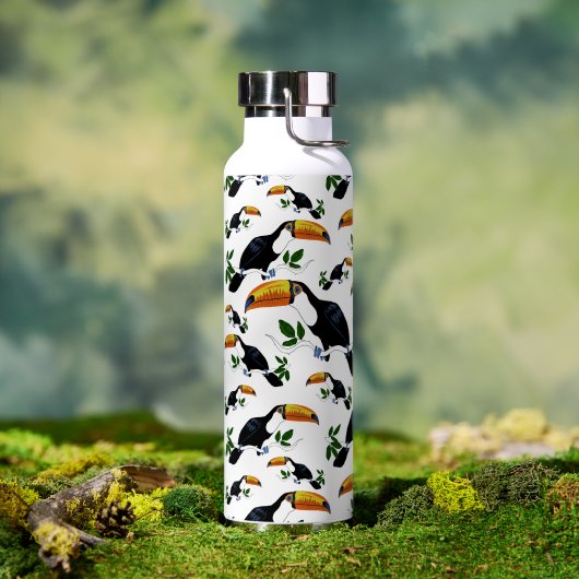 Tropische Toekans - Speelse Jungle  Waterfles (Buiten (Gedraaid)  )